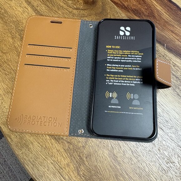 Safe Sleeve Cell Phone Case - Tan - NEW - iphone 12 and 12 pro - Anti Radiation - Picture 3 of 5